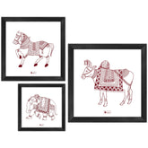 Animal Themed Ethnic Mandala Design Animal Print Set of 3 Poster Frames